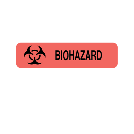 NEVS Label, Biohazard Symbol 3/8" x 1-1/2" LBH-23